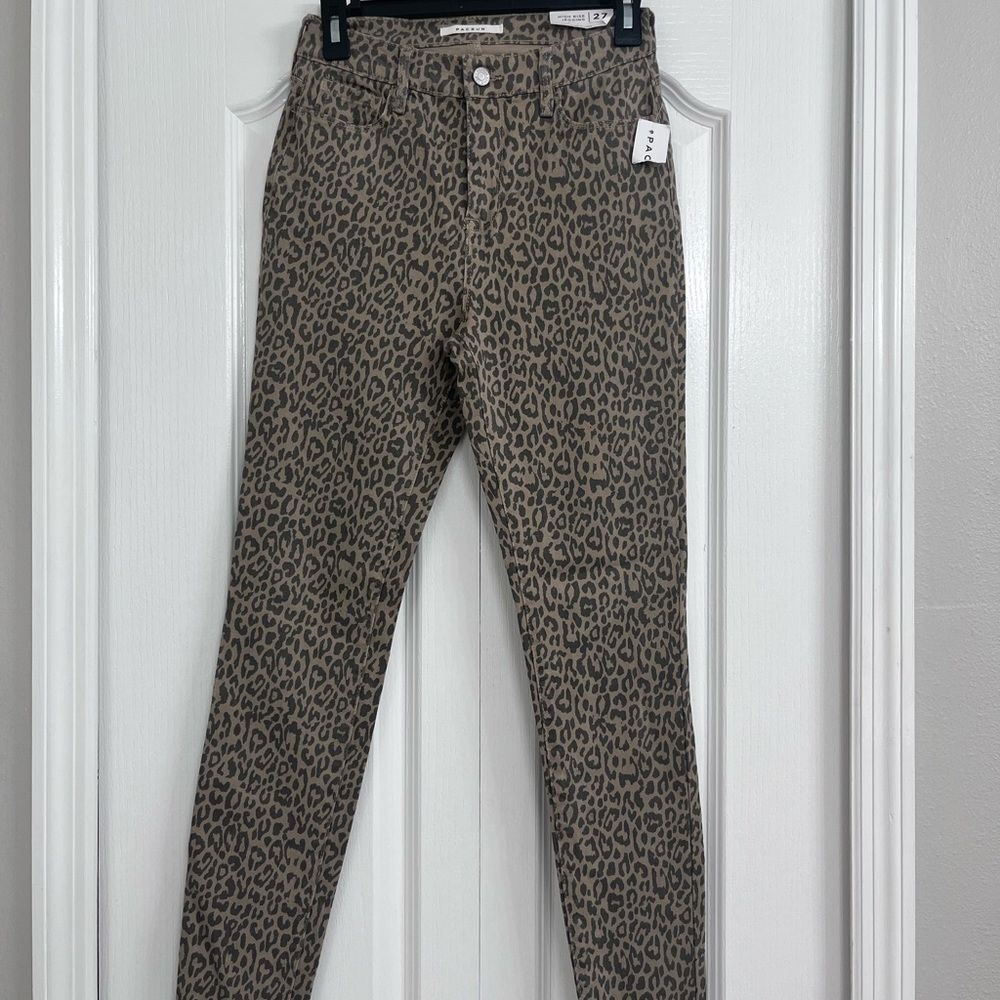 NWT Pacsun high rise jeggings animal print tan/black 27